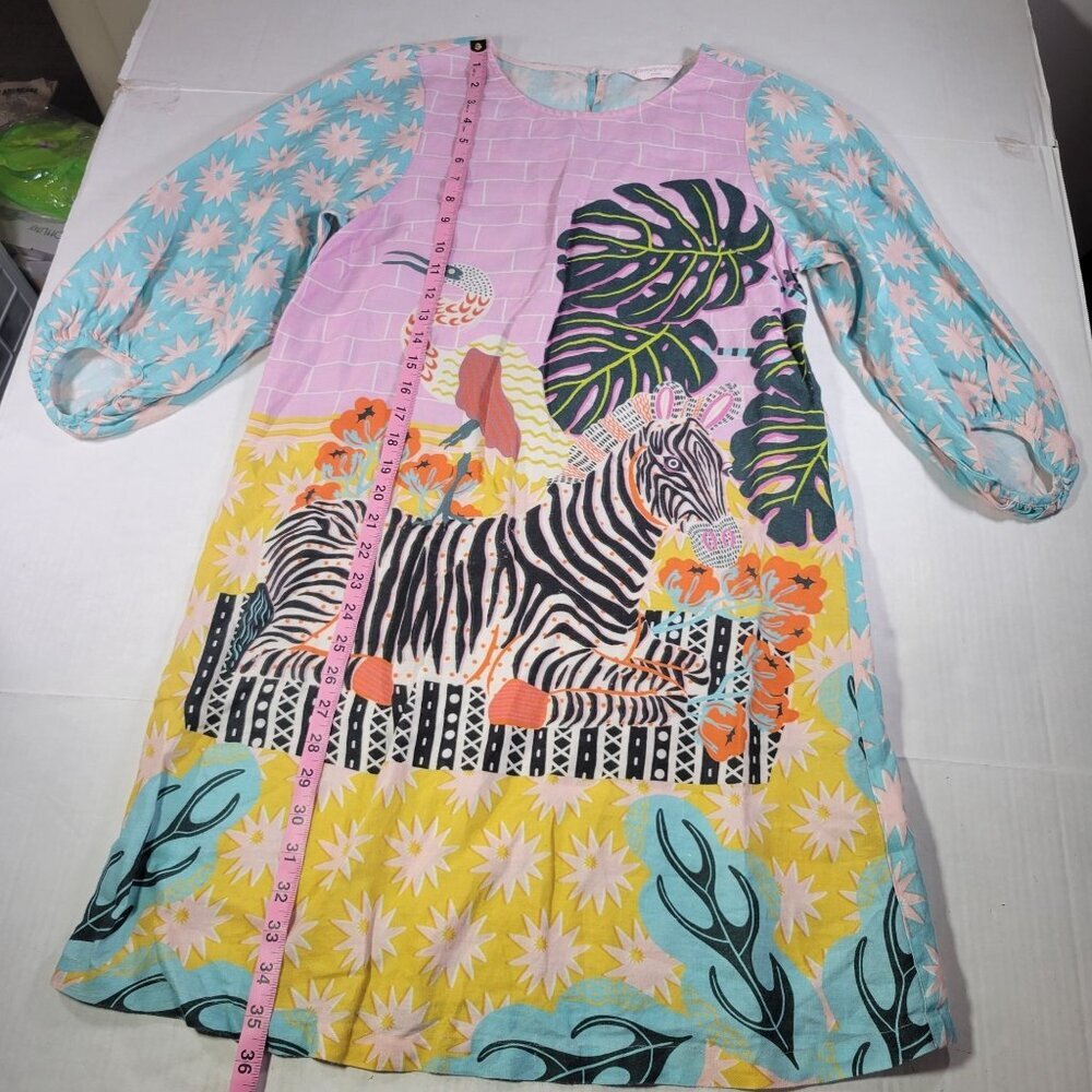 Gormanshop Multicolor Zebra & Flora Print Dress NO SIZE TAG SEE MEASUREMENTS - Picture 5 of 10